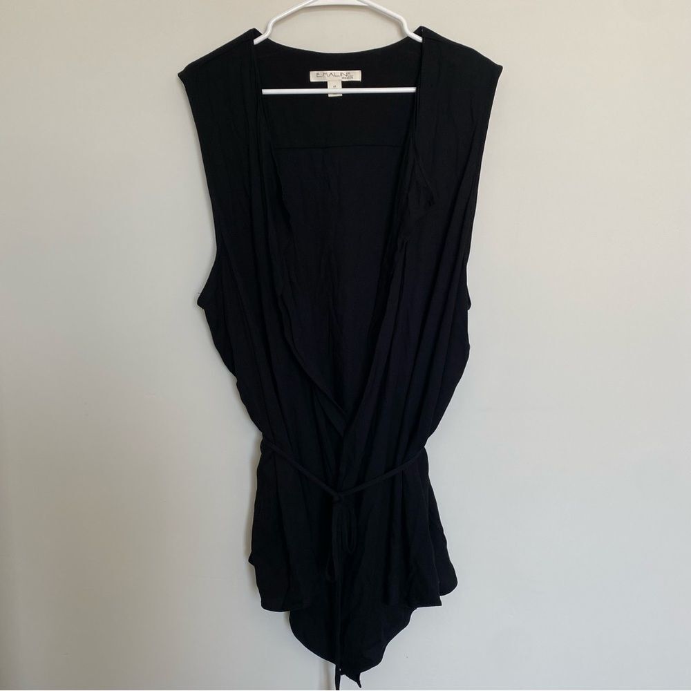 NWT Emaline Women Black Wrap Tank Top Size 2X